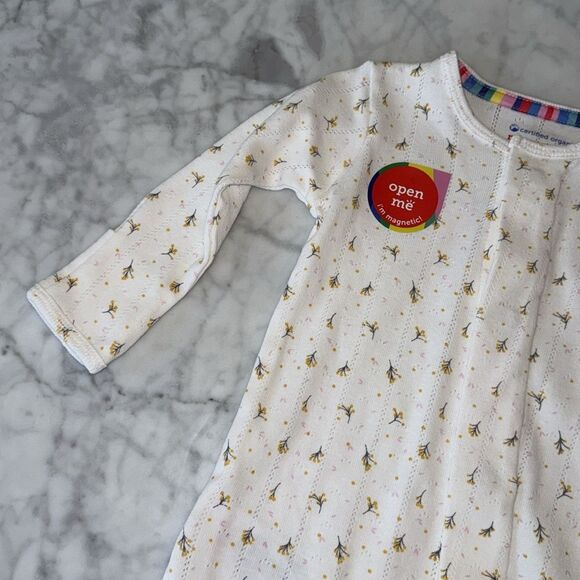 NWT MAGNETIC ME FORAL POINTELLE ORGANIC COTTON FOOTIE - Picture 4 of 6